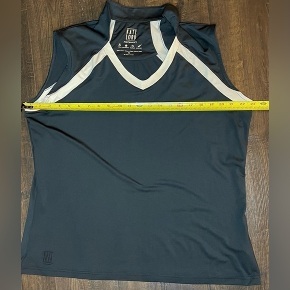 KATE LORD Performance Stand Up Collar Golf Polo Back Tan Size XL - Picture 9 of 9